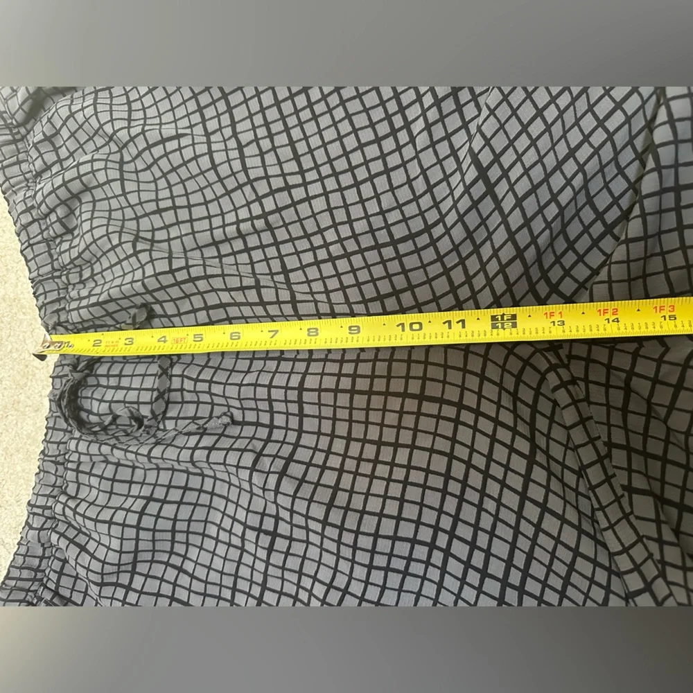 Eileen Fisher SET Black Gray M Top and S/P Pants Grid Pattern - Picture 16 of 16